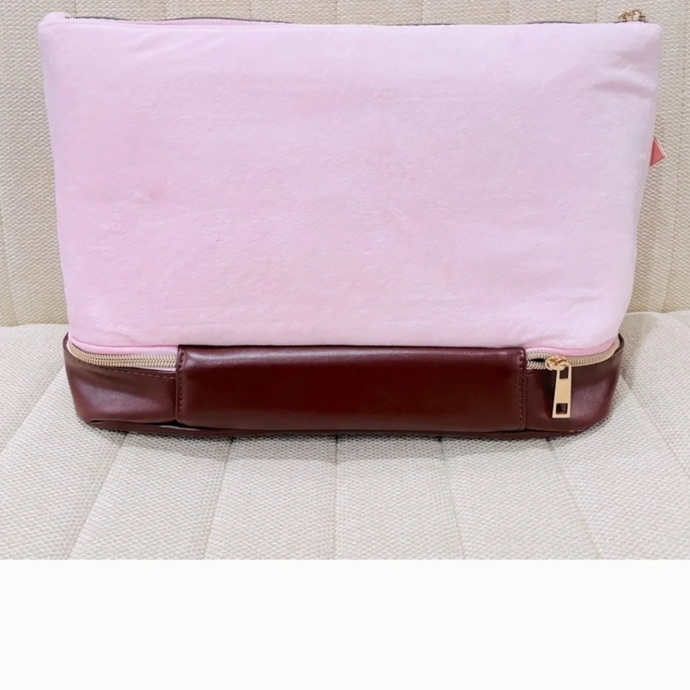 💕▪️Juicy Couture ▪️Baby Pink Brown Multi Compartment Heritage Y2K Makeup Bag